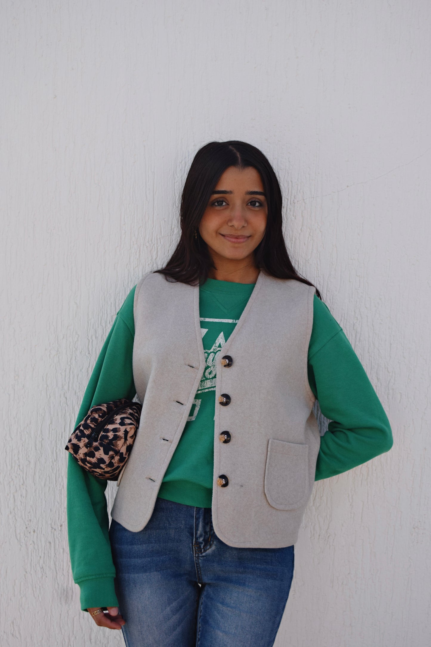 Cropped Felt Vest