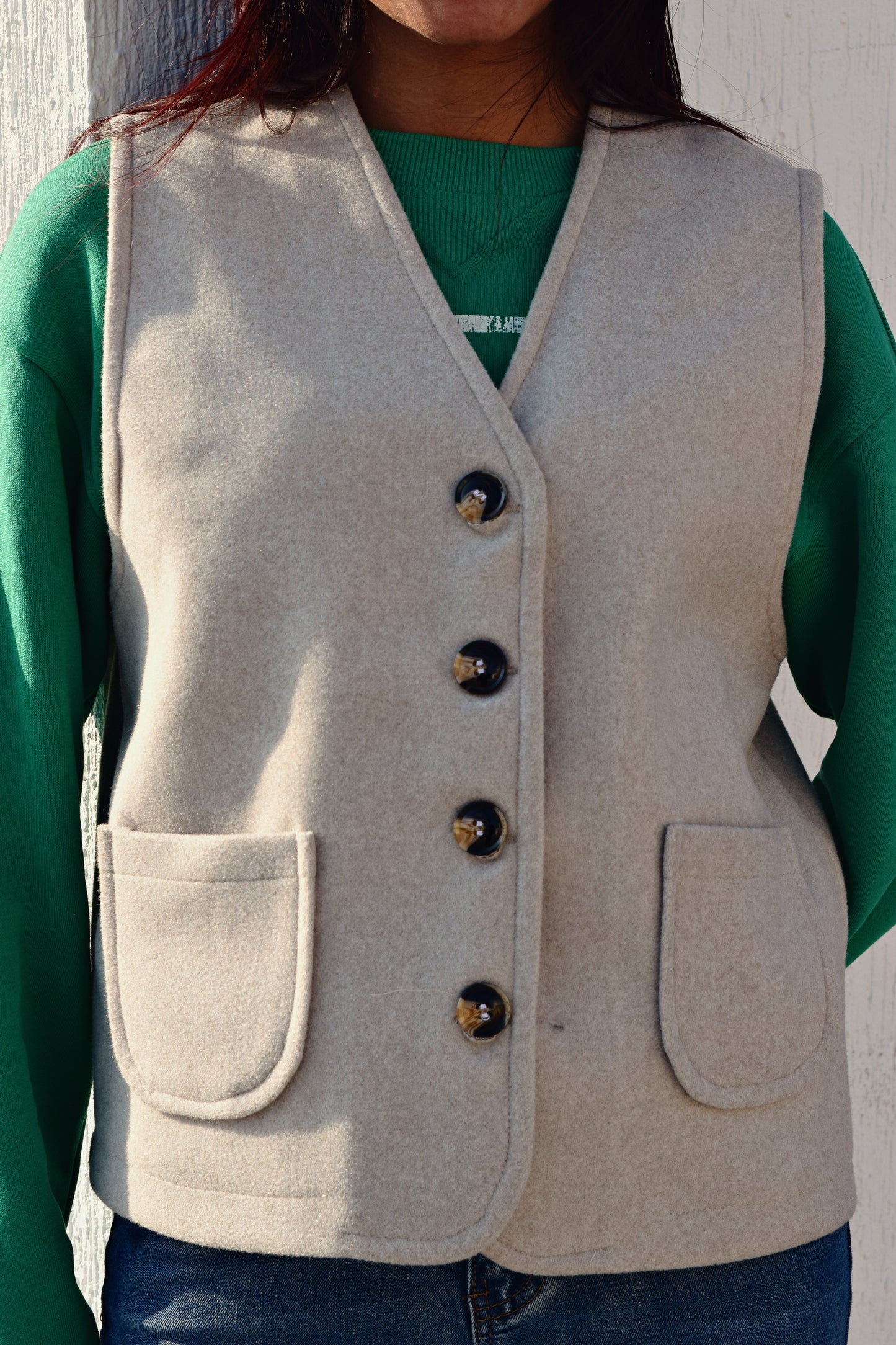 Cropped Felt Vest