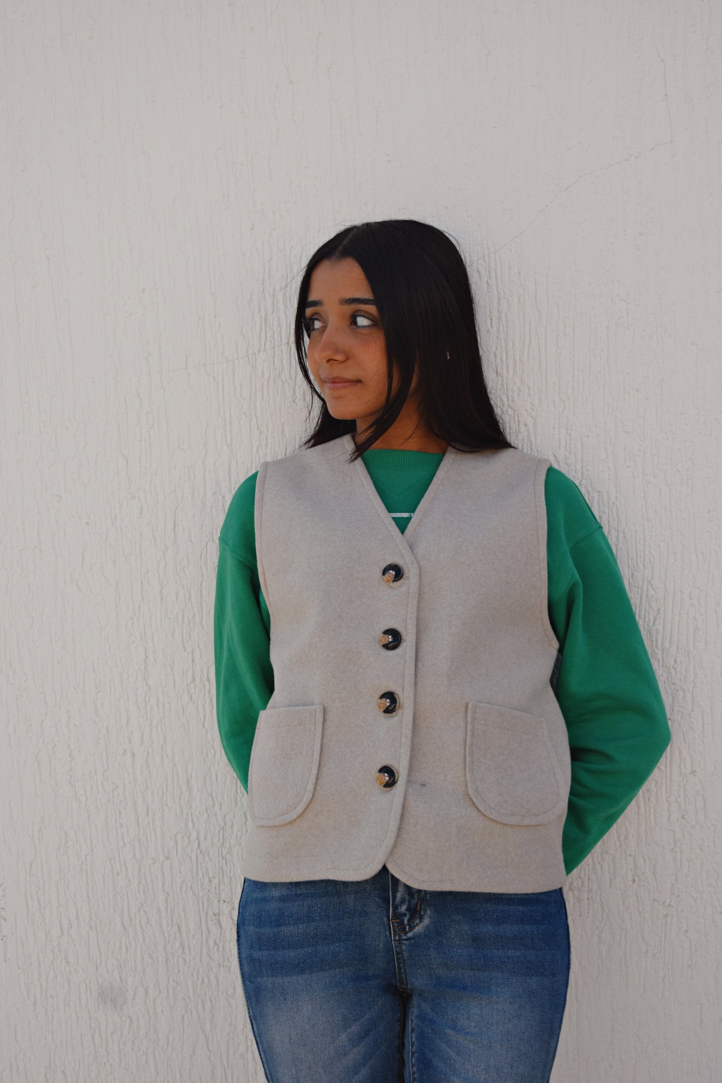 Cropped Felt Vest